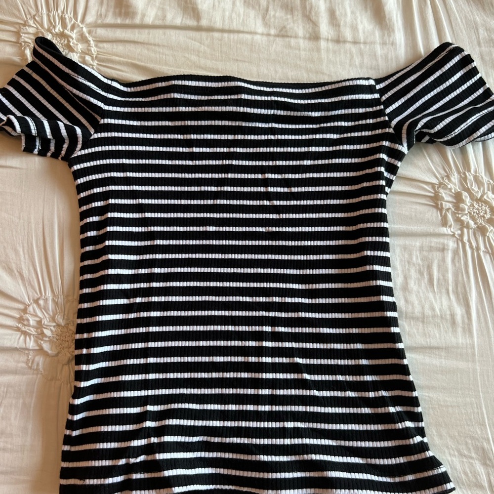 Off the shoulder striped top